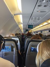 Interior of airplane