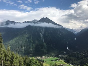 Scenic view of mountains against sky