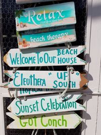 Low angle view of information sign