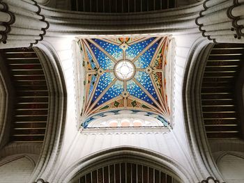 Low angle view of illuminated ceiling of cathedral