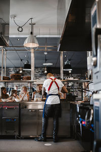 Chef working in restaurant kitchen