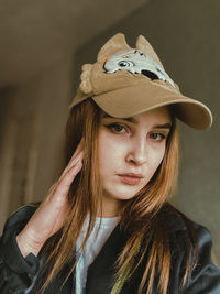Close-up portrait of young woman