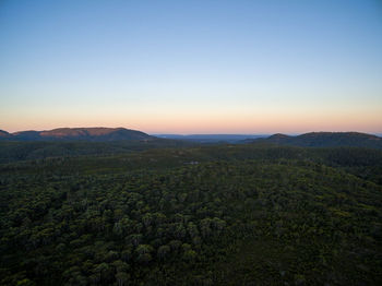 Scenic view of mountains against clear sky