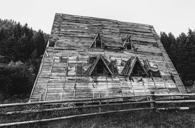 Low angle view of built structure against clear sky