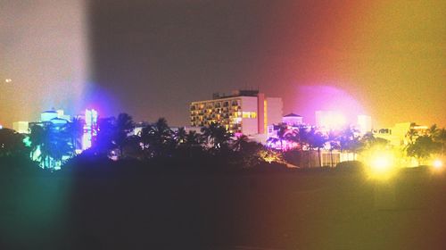 Crowd at music concert at night