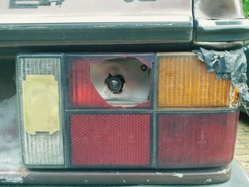 Close-up of car on window