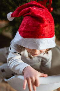 Rear view of woman looking away