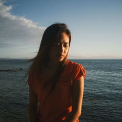 Woman looking at sea