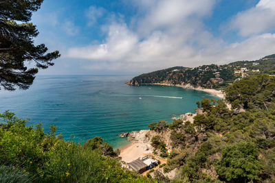 High angle view of sea against sky