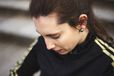 Close-up portrait of young woman