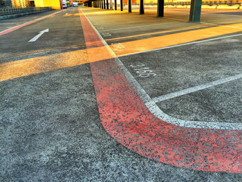 Road marking on road