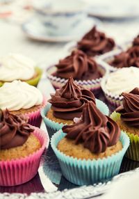 Close-up of cupcakes on table