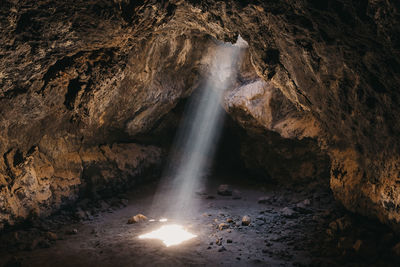 Low angle view of waterfall