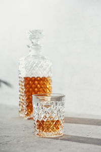 Close-up of drink in glass on table