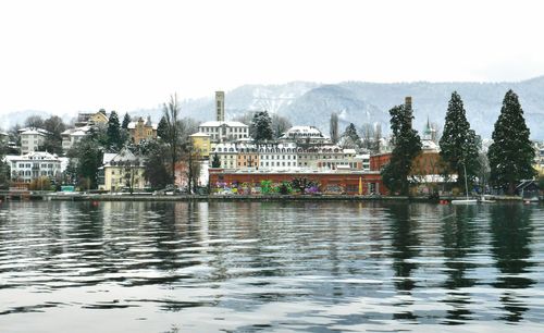 View of river against clear sky