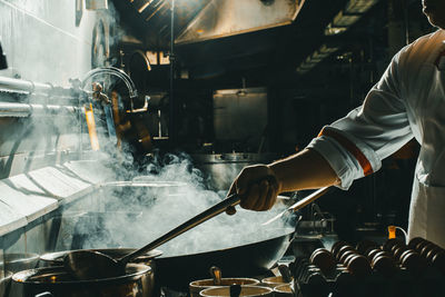 Man working in kitchen