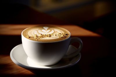 Close-up of coffee on table