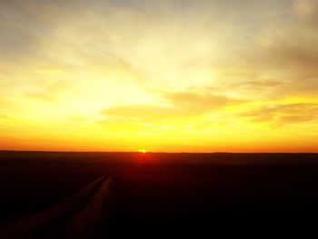 Scenic view of sunset over landscape