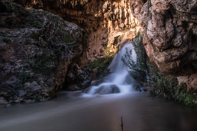 Scenic view of waterfall