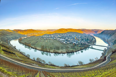 Scenic view of landscape against sky during sunset