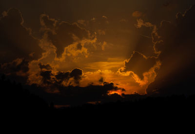 Low angle view of sky during sunset