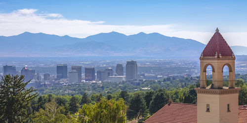 Panoramic view of buildings against sky