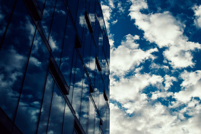 Low angle view of modern building against sky