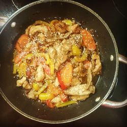 Close-up of meat in bowl