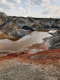 Scenic view of rocks against sky mars landscape 