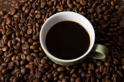 High angle view of coffee cup