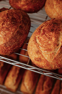 Pile of freshly baked wheat bread