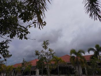 Low angle view of houses against sky