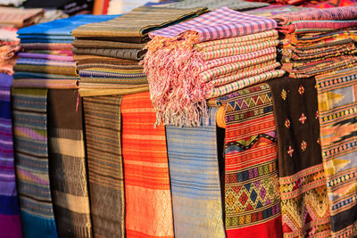 Close-up of clothes for sale at store 