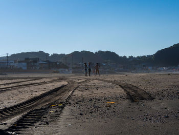 People walking on road