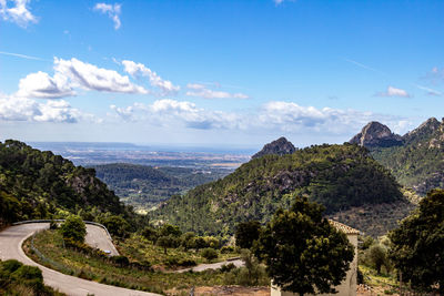 Scenic view at landscape from coll de soller, mallorca