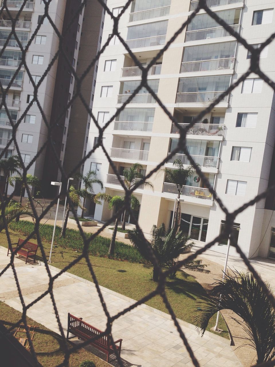 architecture, built structure, building exterior, house, residential structure, residential building, sunlight, window, day, building, roof, no people, railing, chair, potted plant, shadow, outdoors, tree, metal, low angle view