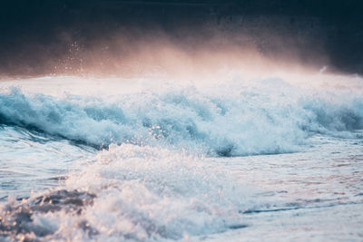 Aerial view of sea waves