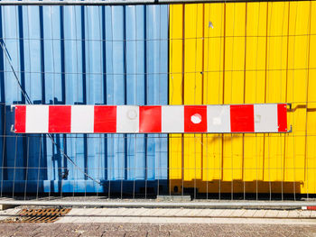 Multi colored wall of building