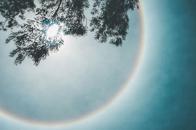 Low angle view of rainbow against clear sky