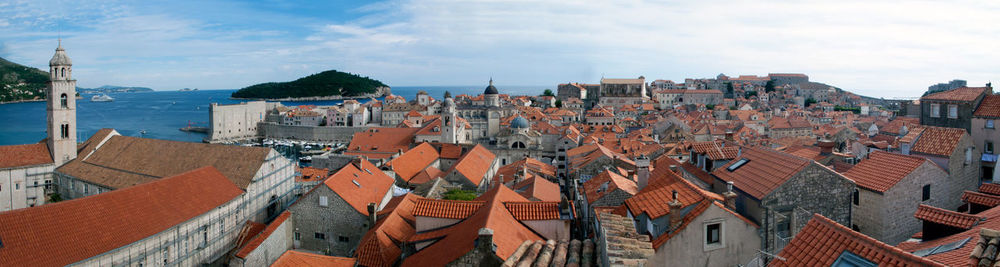 High angle view of city