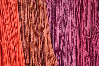 Full frame shot of colorful wools for sale