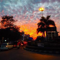 City street at sunset