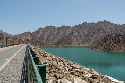 Scenic view of mountains against clear sky