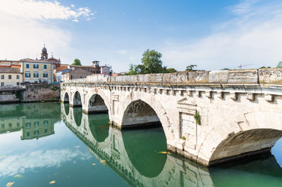 The augustus tiberius bridge in rimini in emilia romagna italy