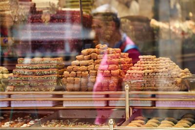 High angle view of food for sale at market