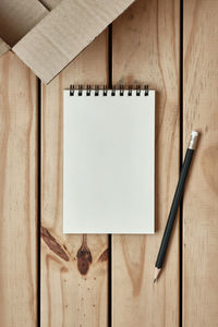 High angle view of open book on table