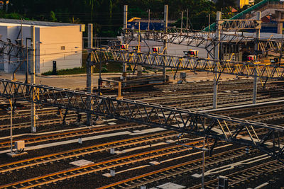 Railroad tracks at construction site