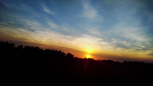 Scenic view of silhouette landscape against sky during sunset