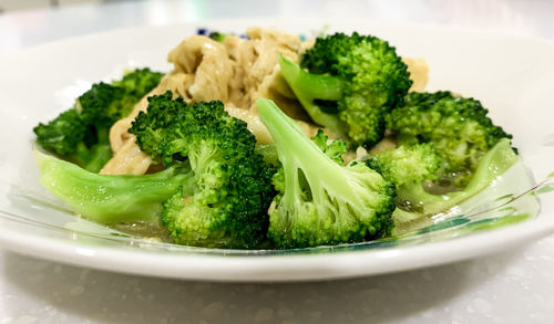 Close-up of vegetables in plate