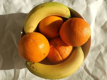 High angle view of oranges on table